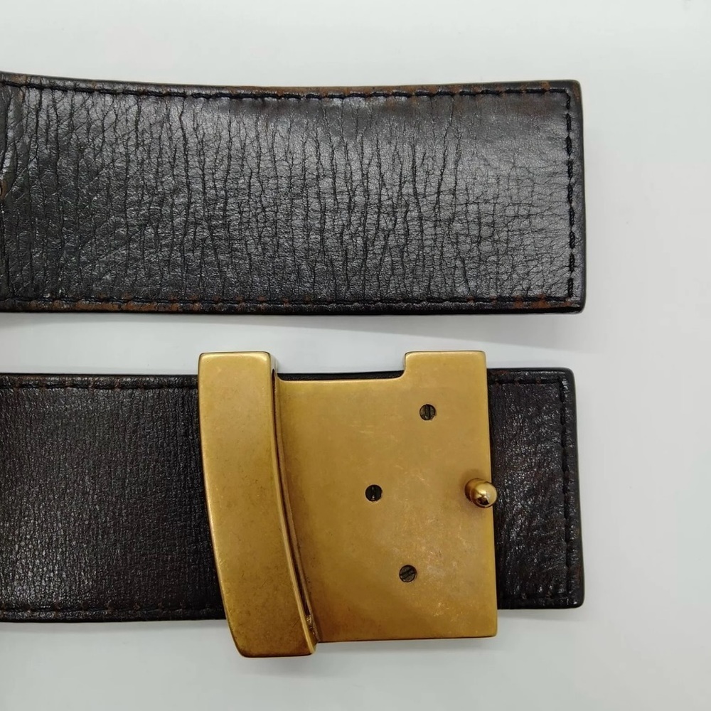 Louis Vuitton Mens Brown Leather Belt sz 32 - Picture 5 of 10